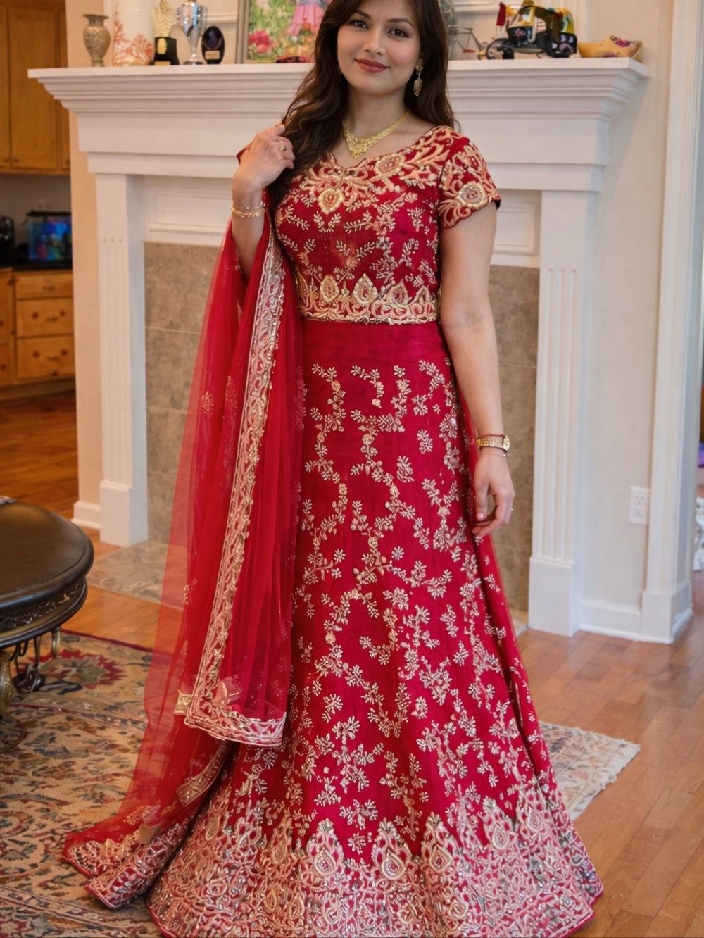 Eid Sale On LEHENGA - Heavy Embroidered Red Lehenga